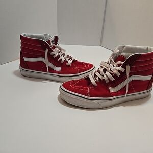 Vans Sk8-Hi Red High-Top Sneakers Size Men 7.5 Women 9